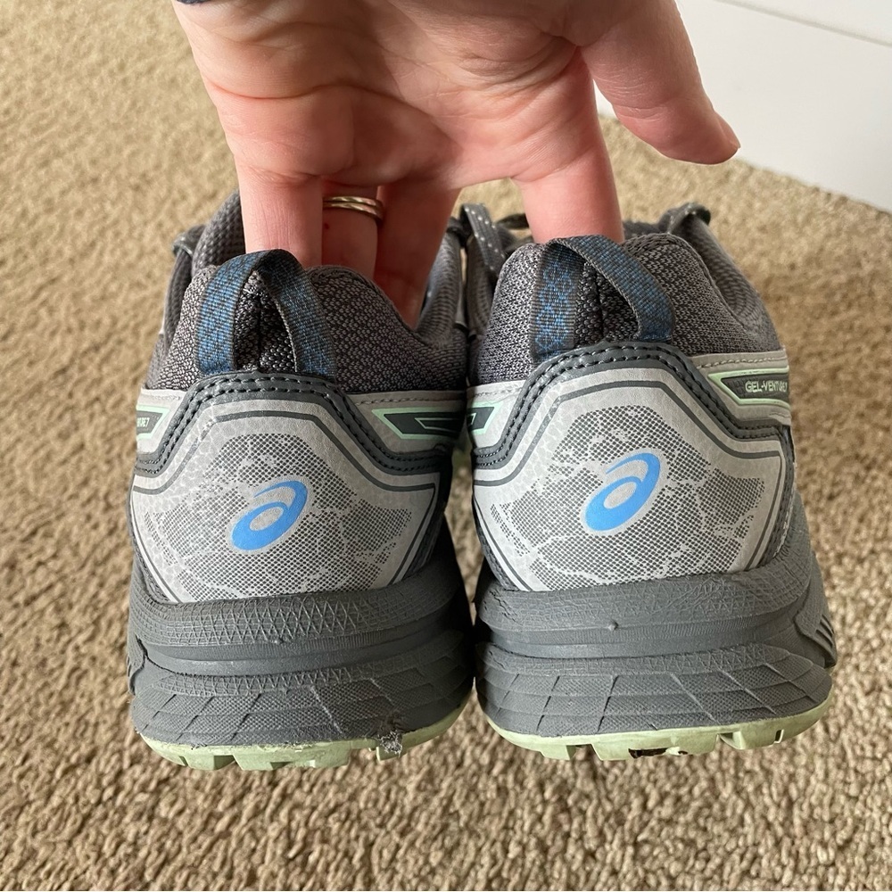 ASICS Gel Venture 7 Trail Shoe Women’s 9 Gray and Mint Athletic Sneakers - Picture 7 of 11